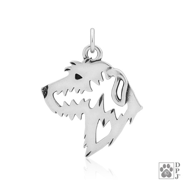 Irish Wolfhound Head - Anhänger 925er Sterlingsilber