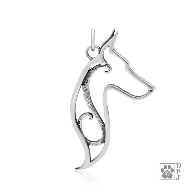 Podenco Head Anhänger 925er Sterlingsilber