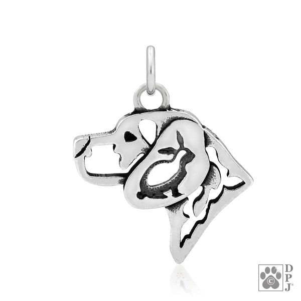 Beagle with Rabbit in the Ear - Anhänger 925er Sterlingsilber