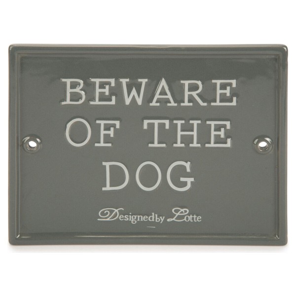 Keramikschild Beware of the dog in 20 x 16 cm