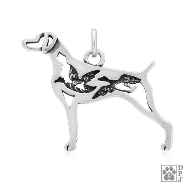 Weimaraner with Ducks in the Body - Anhänger 925er Sterlingsilber