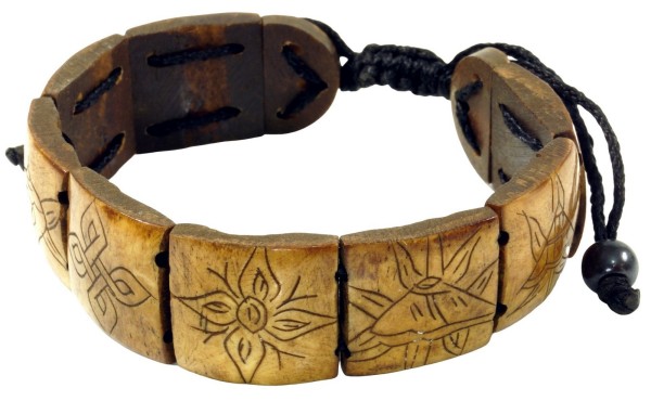 Hornperlenarmband Asthamangala verstellbar