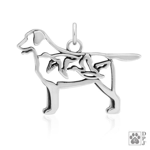 Labrador Retriever with Ducks in the Body - Anhänger 925er Sterlingsilber