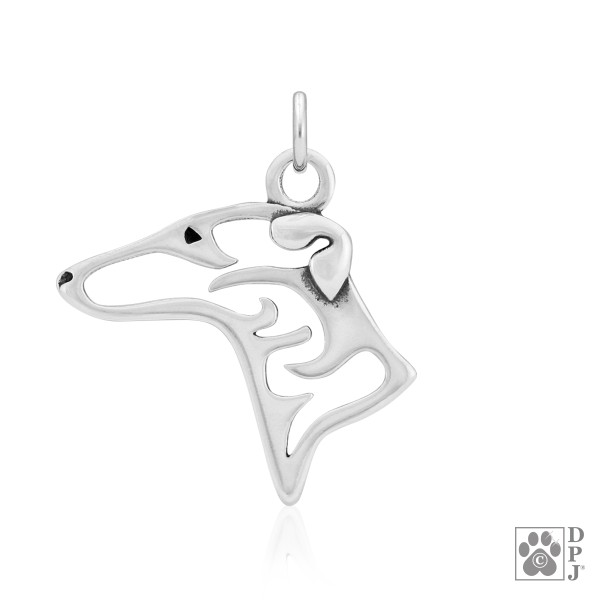 Greyhound Head Anhänger 925er Sterlingsilber
