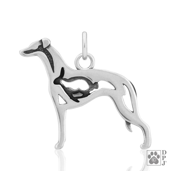 Whippet with Bunny in the Body - Anhänger 925er Sterlingsilber