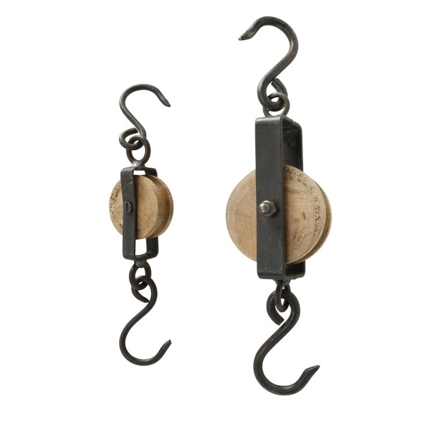 Garderobenhaken Dorian Mangoholz und Eisen - 2er Set